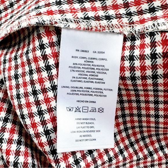 SOLD Anthropologie Mare Mare Houndstooth Tweed Romper NWT in Red & Black Large - Picture 15 of 16